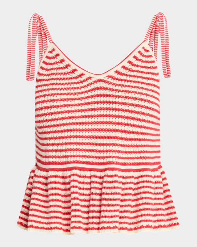 Mali Striped Knit Peplum Cami